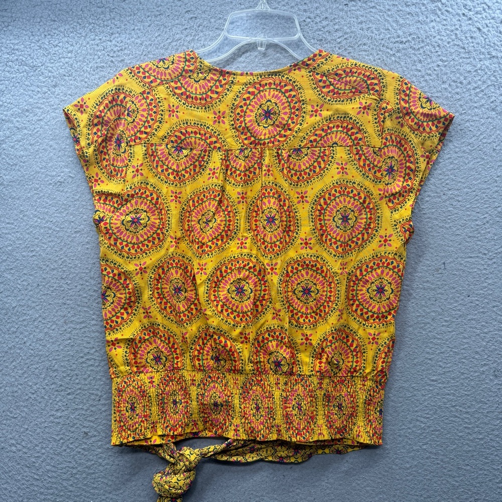 Maeve Yellow Paisley Tie-Waist Blouse - Picture 9 of 11